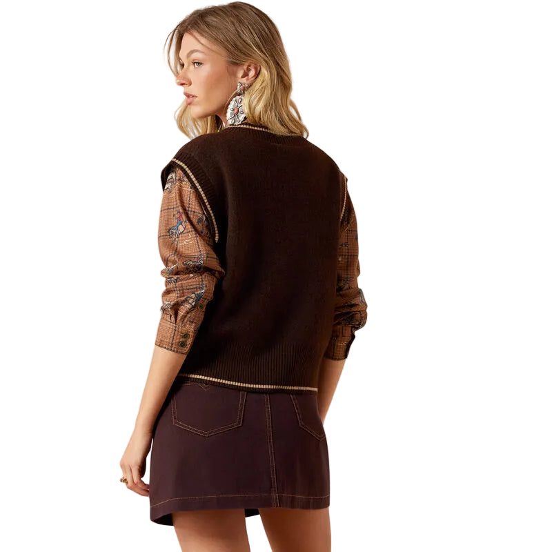 Ariat Women's Chicory Coffee Wichita Sweater Vest 10079634