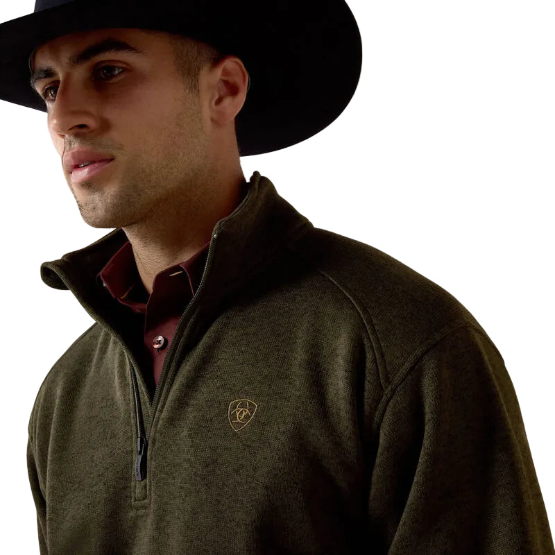 Ariat Men's Dark Green Caldwell 1/4 Zip Sweater 10079650