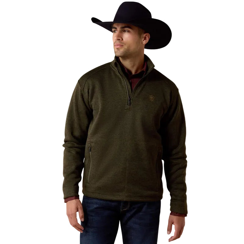 Ariat Men's Dark Green Caldwell 1/4 Zip Sweater 10079650