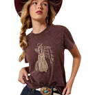 Ariat Women's Chocolate Plum Rebel with A Cause T-shirt 10079672