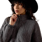 Ariat Women's Gray Acid Wash Boot Stitch 1/2 Zip Pullover 10080613