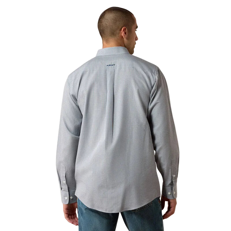 Ariat Men's Skyway Micro Plaid Wrinkle Free Sampson Classic Fit Shirt 10080637