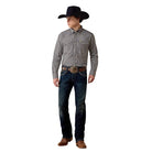 Ariat Men's Black Checkered Plaid Pro Series Willis Fitted Snap Shirt 10080669
