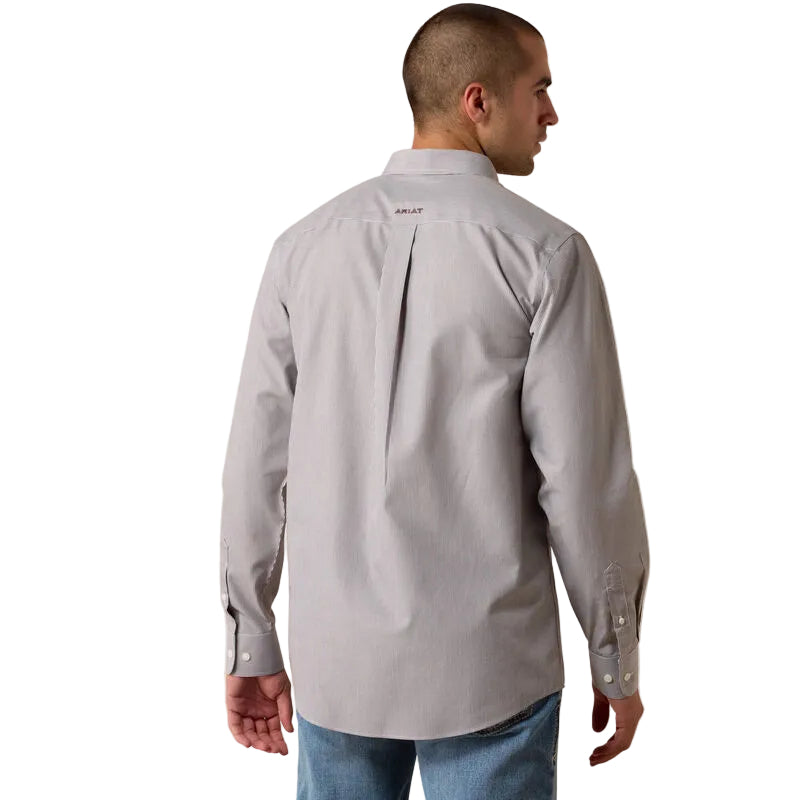 Ariat Men's Coffee Bean Striped Wrinkle Free Randolph Fitted Shirt 10080722