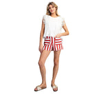 Women's Ee:some Red and White Striped Shorts PK14880