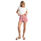 Women's Ee:some Red and White Striped Shorts PK14880