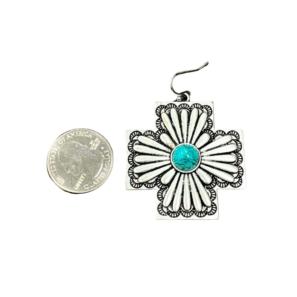 Women's Isac Concho Turquoise Earrings 