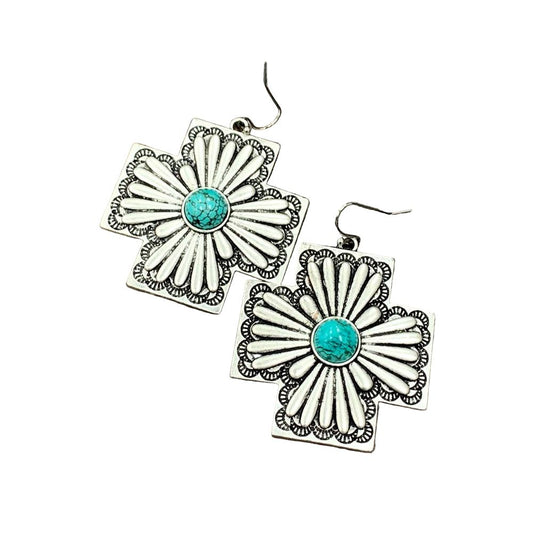 Women's Isac Concho Turquoise Earrings 