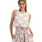 Women's Ee:some Western Patterned Crop Top TH15843
