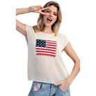 Women's ee:some Stars and Stripes Knit Cap Sleeve Top SH15252