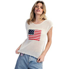 Women's ee:some Stars and Stripes Knit Cap Sleeve Top SH15252