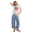 Women's ee:some Stars and Stripes Knit Cap Sleeve Top SH15252