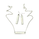 Women's Isac Bar White Turquoise Necklace Earrings Set 