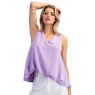 Women's ee:some Lilac V-neck Sleeveless Tank Top TK54543