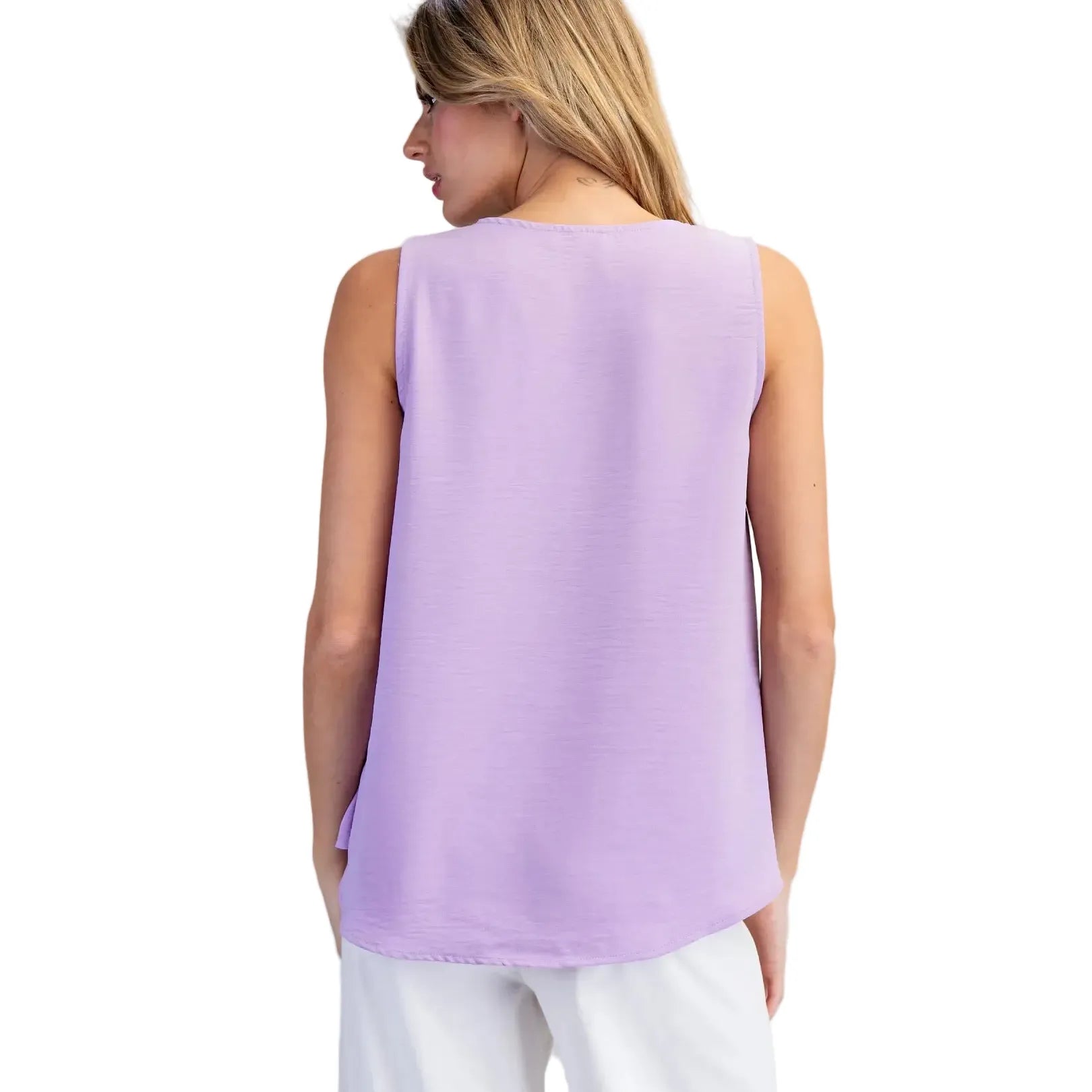 Women's ee:some Lilac V-neck Sleeveless Tank Top TK54543