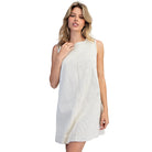 Women's ee:some Off White Pinstriped Back Zipper Mini Dress DK16292