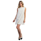 Women's ee:some Off White Pinstriped Back Zipper Mini Dress DK16292