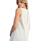 Women's ee:some Off White Pinstriped Back Zipper Mini Dress DK16292