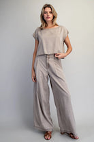 Women's ee:some Hazelnut Button Back Crop Top TK16063-HAZEL
