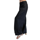Women's ee:some Ash Black Zipper Front Wide Leg Pants PK16064-ASHBLK