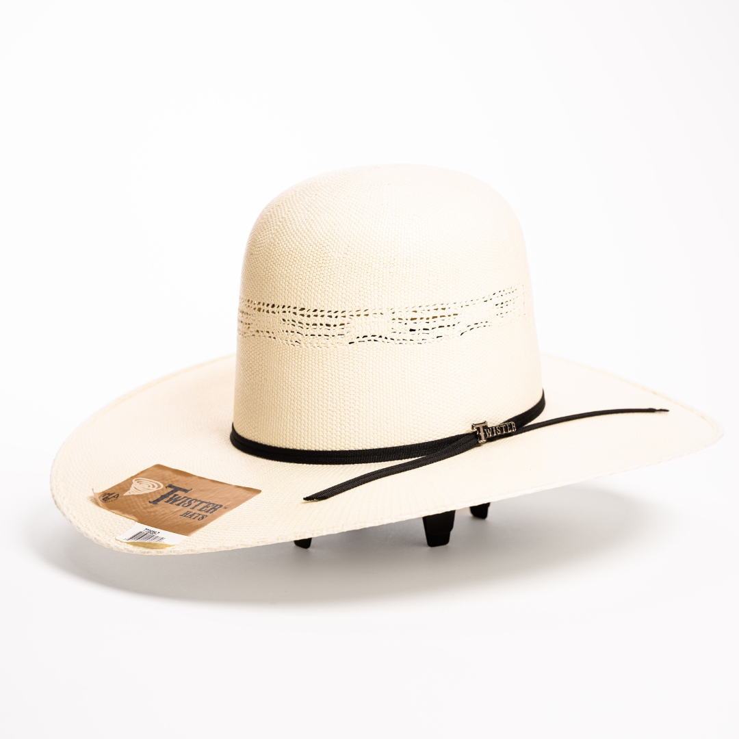 Chapeau de cowboy en paille Twister Bangora - Noir – Bridle Chapeau de cowboy en paille Twister Bangora - Noir – Bridle