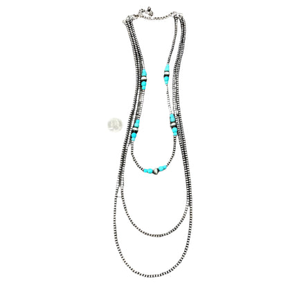 Women's Isac Handmade Navajo Bead, Turquoise Necklace 735141 - Crazy House Western Wear