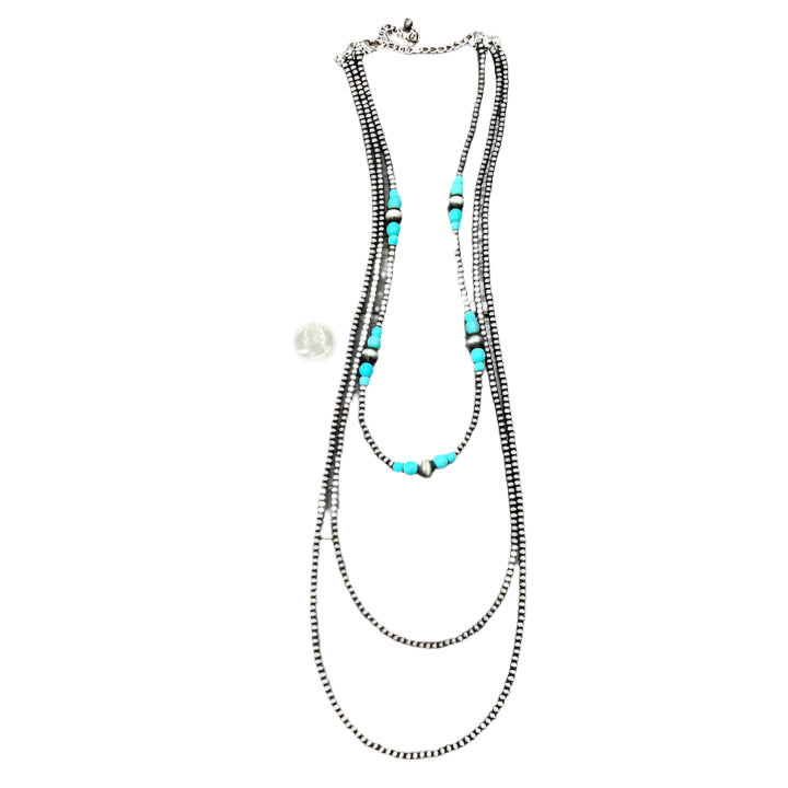 Women's Isac Handmade Navajo Bead, Turquoise Necklace 735141 - Crazy House Western Wear