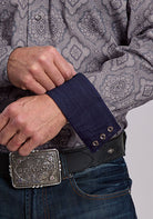 Stetson Men's Gray Long Sleeve Medallion Paisley Snap Shirt 11-001-0425-6056