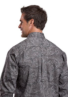 Men's Stetson Long Sleeve Button Up Smoke Paisley Shirt 11-001-0526-1046