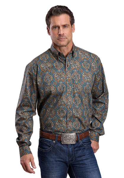 Men's Stetson Vintage Medallion Paisley Long Sleeve Shirt 11-001-0526-1065