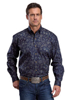 Men's Stetson Navy Button Down Shirt 11-001-0526-1071