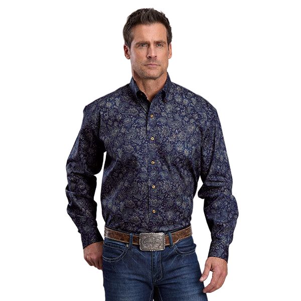 Men's Stetson Navy Button Down Shirt 11-001-0526-1071