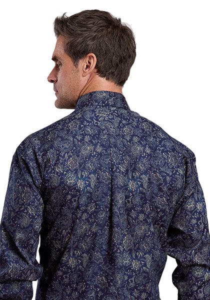 Men's Stetson Navy Button Down Shirt 11-001-0526-1071