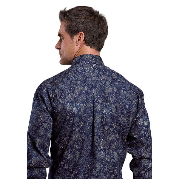 Men's Stetson Navy Button Down Shirt 11-001-0526-1071