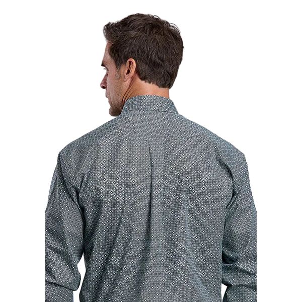 Men's Stetson Long Sleeve Green Allover Print Button Up Shirt 11-001-0526-2000