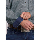 Men's Stetson Long Sleeve Green Allover Print Button Up Shirt 11-001-0526-2000