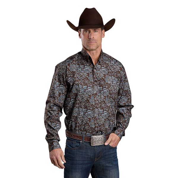 Men's Stetson Long Sleeve Button Up Shirt 11-001-0526-6044