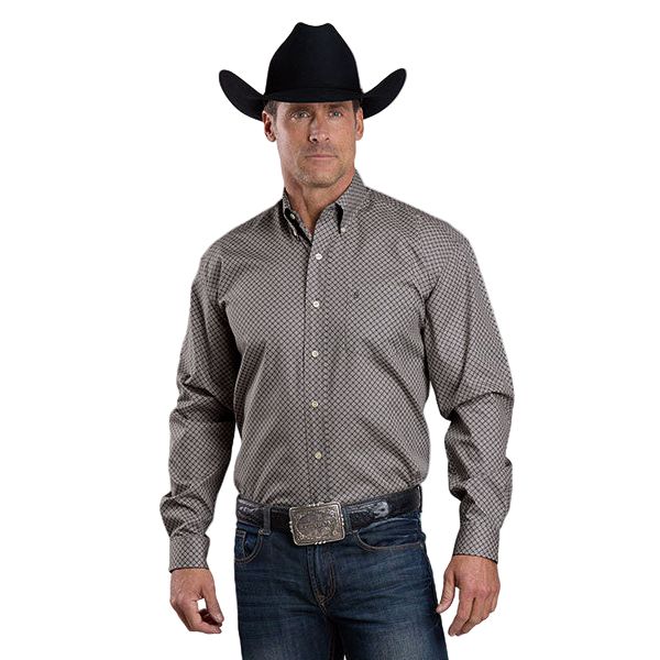 Men's Stetson Geo Print Long Sleeve Western Shirt