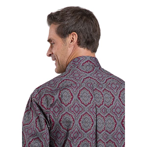 Men's Stetson Paisley Print Long Sleeve Button Up Shirt 