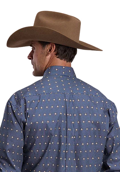 Stetson Men's Blue Dot Printed Button Down Shirt 11-001-0526-6077