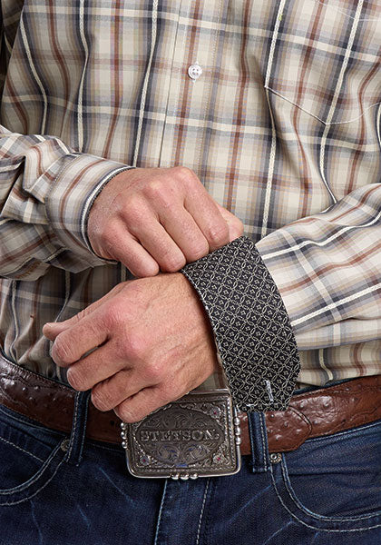 Men's Stetson Long Sleeve Winter Wheat Plaid Button Up Shirt 11-001-0579-1027