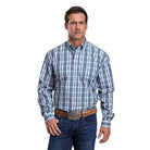 Men's Stetson Long Sleeve Blue Plaid Button Up Shirt 11-001-0579-2011