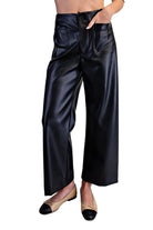 ee:some Women's Black Pleather Patch Pockets Pants 