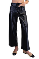 ee:some Women's Black Pleather Patch Pockets Pants 