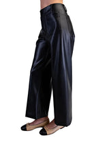 ee:some Women's Black Pleather Patch Pockets Pants 