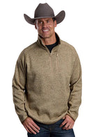 Stetson Men's Khaki Long Sleeve 1/4 Zip Sweatshirt 11-014-0120-6108