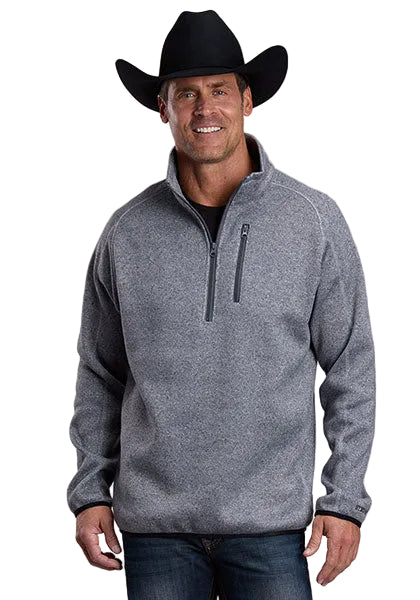 Stetson Men's Gray Long Sleeve 1/4 Zip Sweatshirt 11-014-0120-6109
