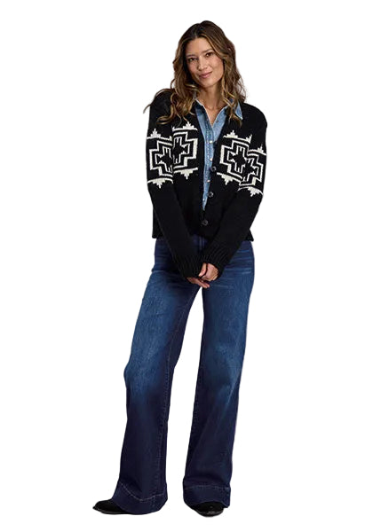 Stetson Women's Black Button Cardigan Sweater 11-027-0539-7056 