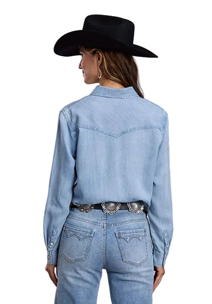 Stetson Women's Blue Long Sleeve Denim Snap Shirt 11-050-0565-7058 