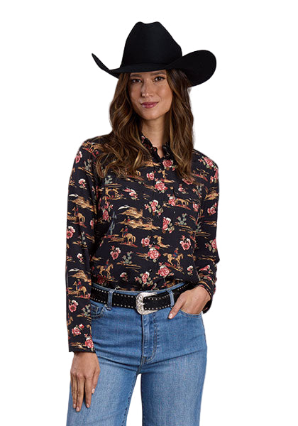 Women's Stetson Long Sleeve Printed Button Up Shirt 11-050-0590-1100